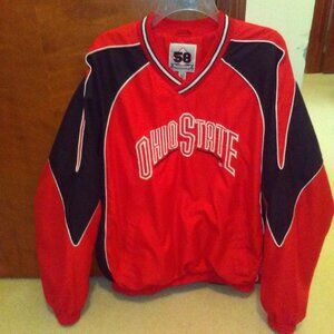 Ohio State Buckeyes embroidered V-neck pullover lined XL top/wind jacket